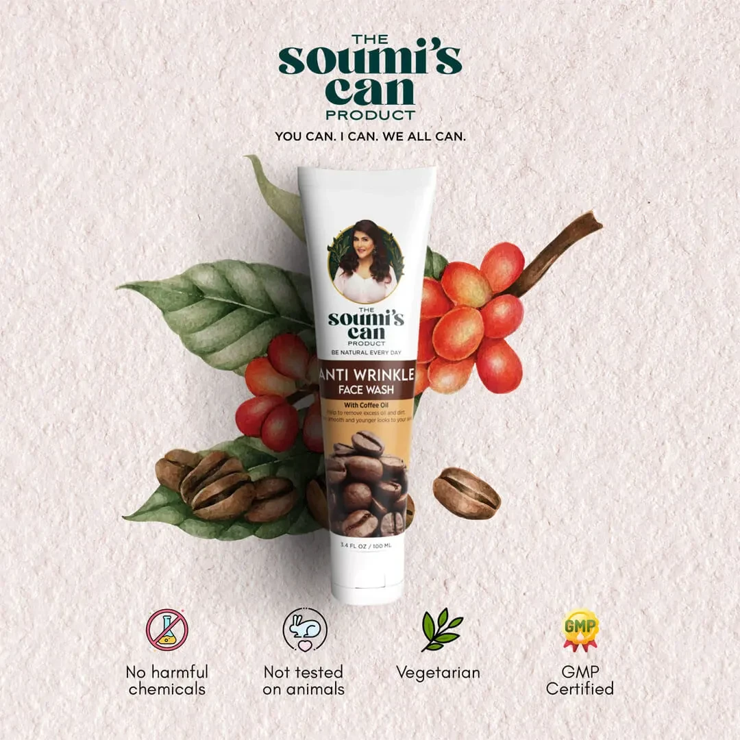 Anti Wrinkle Face Wash With Coffee Oil | The Soumi’s Can Product